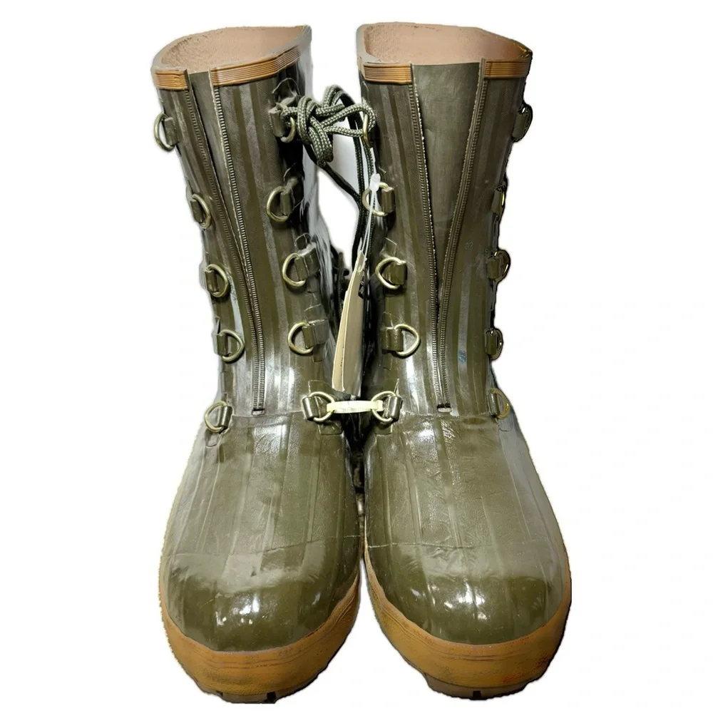 🥾 HODGMAN *NWT* Vintage‎ 80s Insulated Steel Rubber Green Hunting Boots l Sz 13